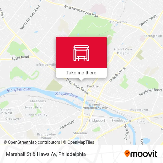 Marshall St & Haws Av map