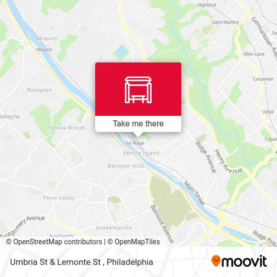 Umbria St & Lemonte St map