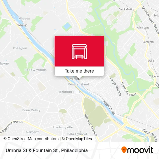 Umbria St & Fountain St map