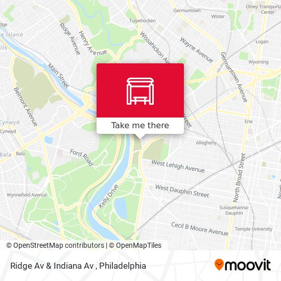 Ridge Av & Indiana Av map