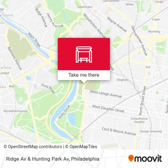 Ridge Av & Hunting Park Av map