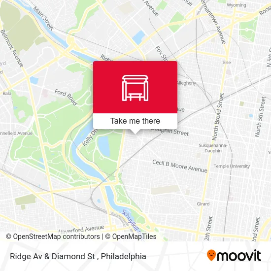 Ridge Av & Diamond St map