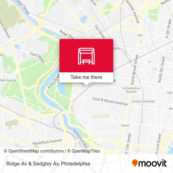 Ridge Av & Sedgley Av map