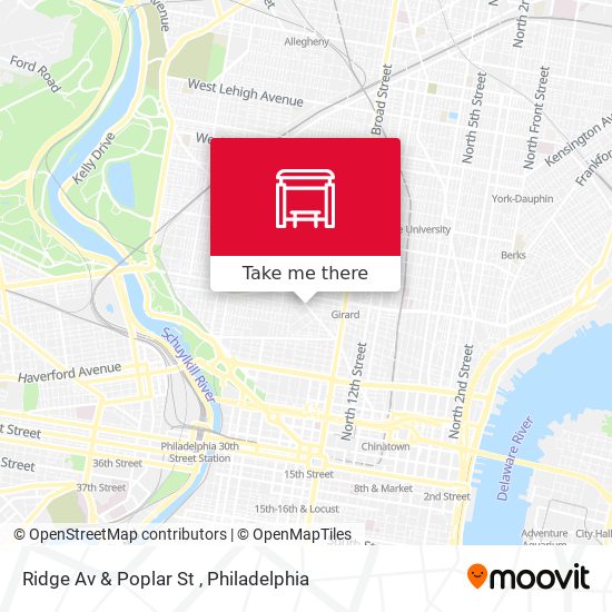 Ridge Av & Poplar St map