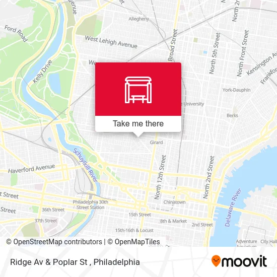 Mapa de Ridge Av & Poplar St