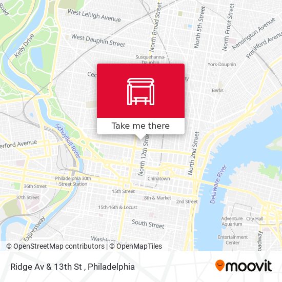 Ridge Av & 13th St map