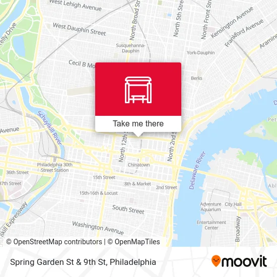 Spring Garden St & 9th St map