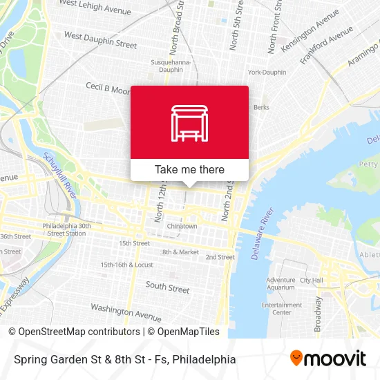 Spring Garden St & 8th St - Fs map