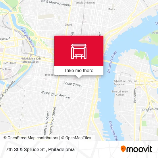 7th St & Spruce St map