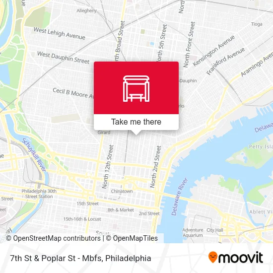 7th St & Poplar St - Mbfs map