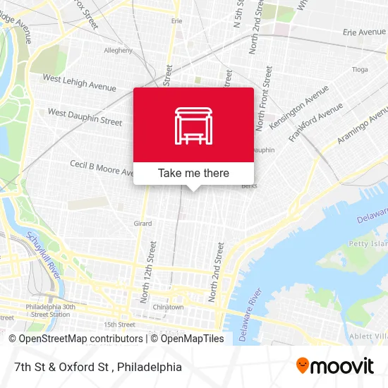 7th St & Oxford St map