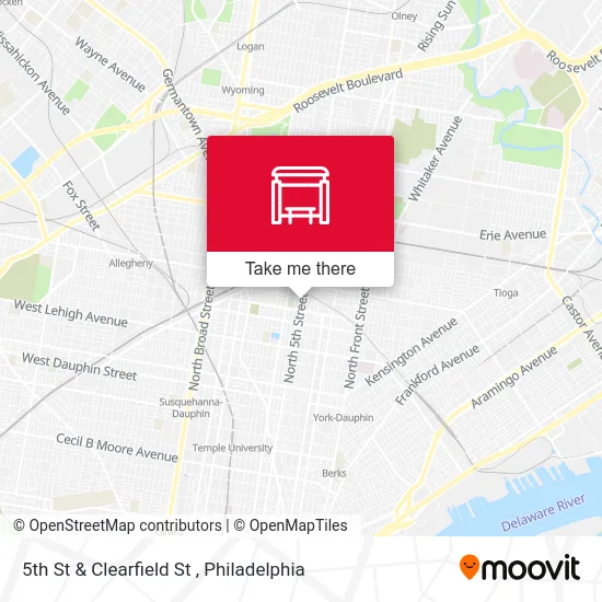 5th St & Clearfield St map
