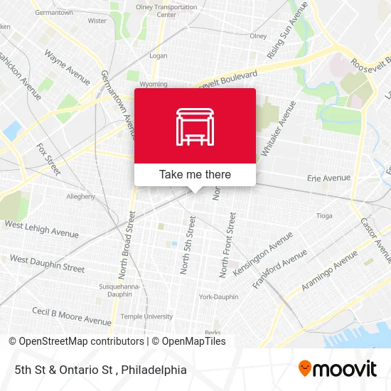 5th St & Ontario St map