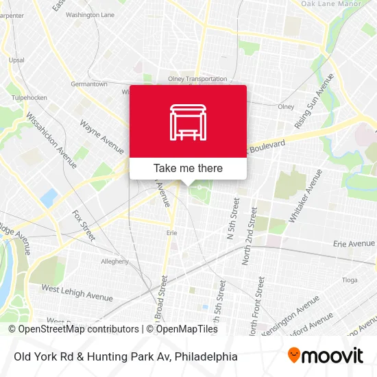 Old York Rd & Hunting Park Av map