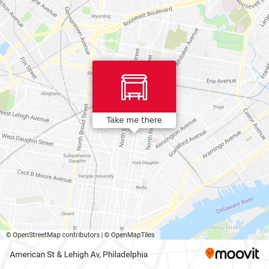 American St & Lehigh Av map