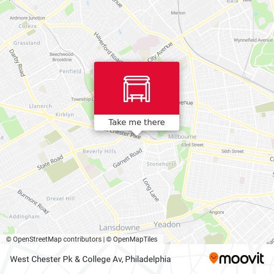 West Chester Pk & College Av map