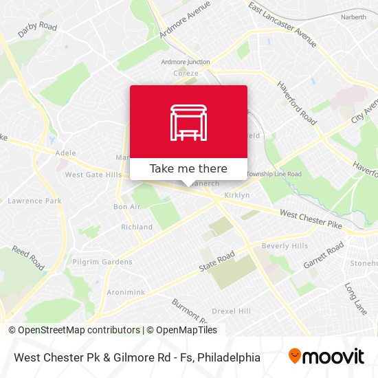 West Chester Pk & Gilmore Rd - Fs map