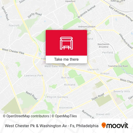 West Chester Pk & Washington Av - Fs map