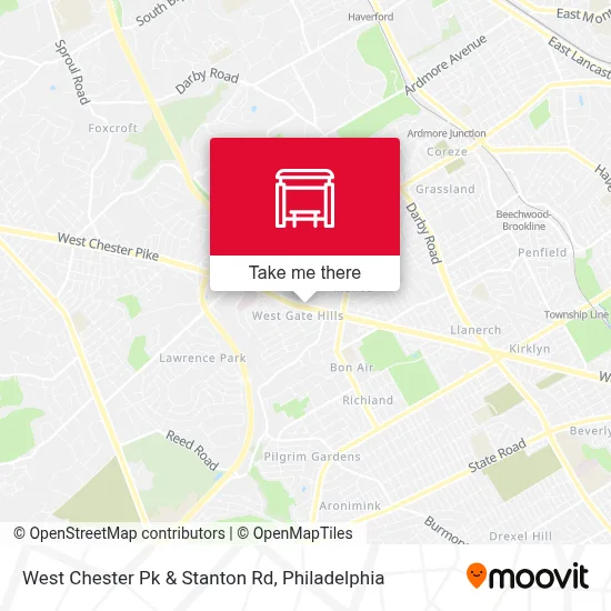 West Chester Pk & Stanton Rd map