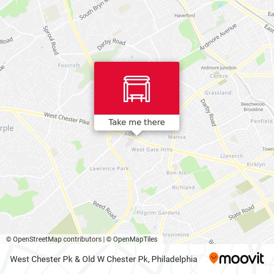 West Chester Pk & Old W Chester Pk map