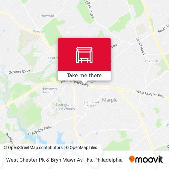 West Chester Pk & Bryn Mawr Av - Fs map