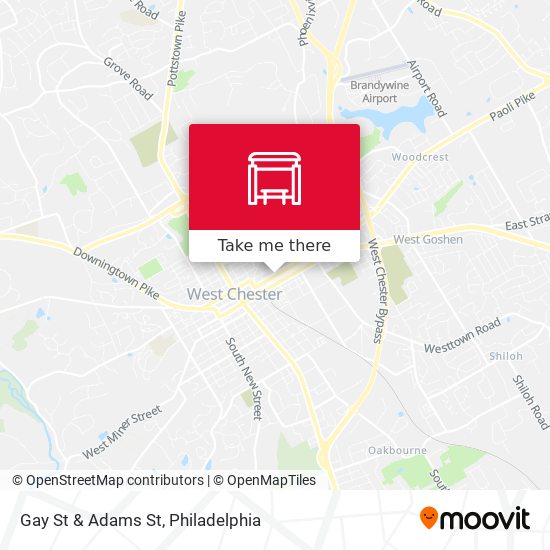 Gay St & Adams St map