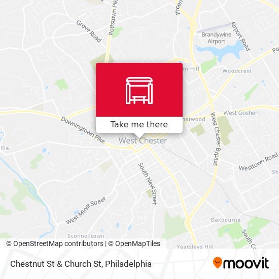Chestnut St & Church St map