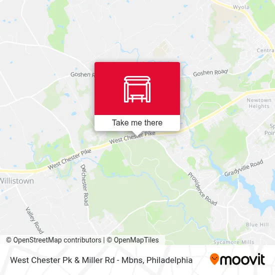 West Chester Pk & Miller Rd - Mbns map