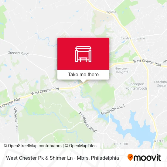 West Chester Pk & Shimer Ln - Mbfs map