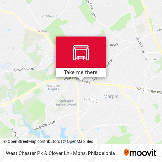 Mapa de West Chester Pk & Clover Ln - Mbns