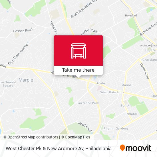 West Chester Pk & New Ardmore Av map