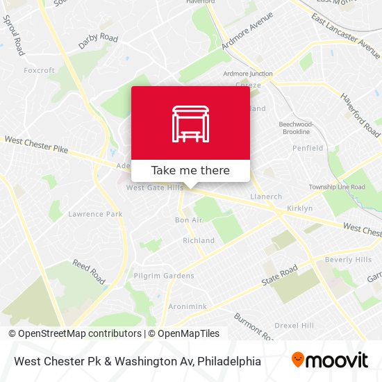 West Chester Pk & Washington Av map