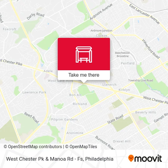 West Chester Pk & Manoa Rd - Fs map