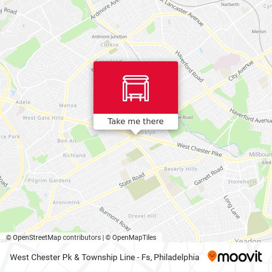 West Chester Pk & Township Line - Fs map