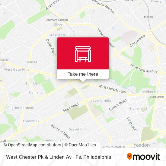 West Chester Pk & Linden Av - Fs map