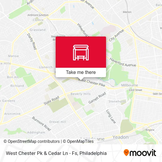 West Chester Pk & Cedar Ln - Fs map