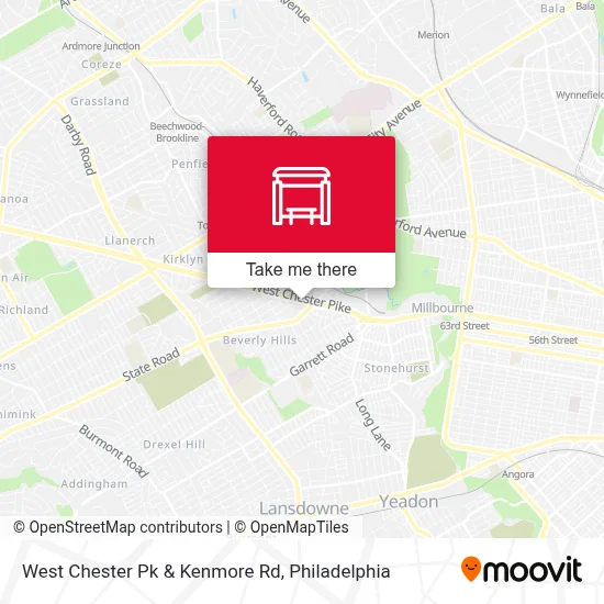 West Chester Pk & Kenmore Rd map