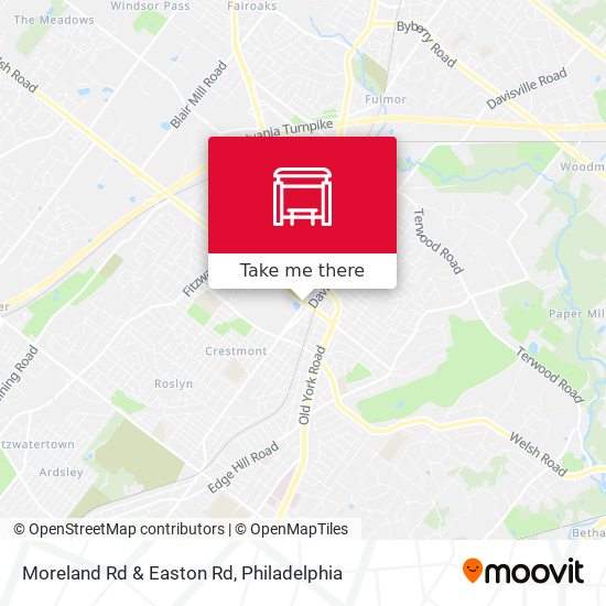 Moreland Rd & Easton Rd map