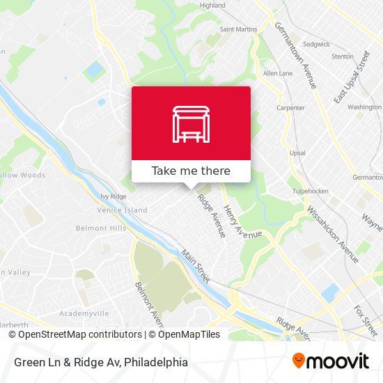 Green Ln & Ridge Av map