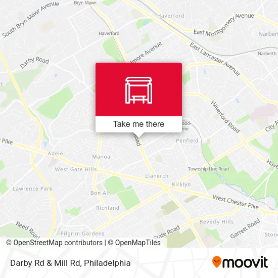 Darby Rd & Mill Rd map
