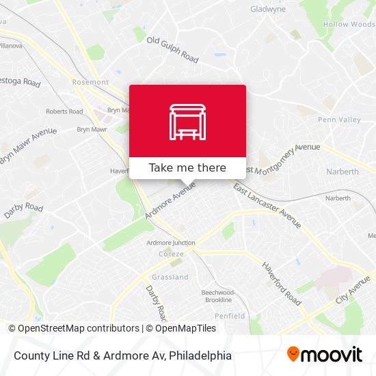 County Line Rd & Ardmore Av map