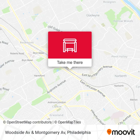 Woodside Av & Montgomery Av map