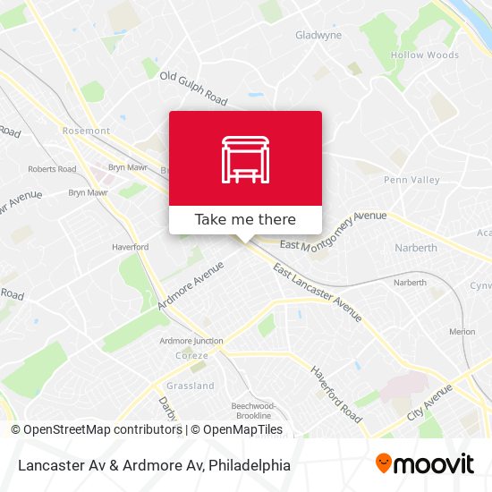 Lancaster Av & Ardmore Av map