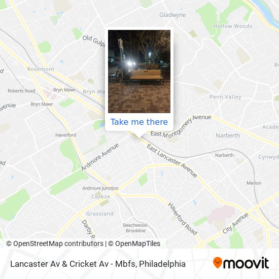 Lancaster Av & Cricket Av - Mbfs map