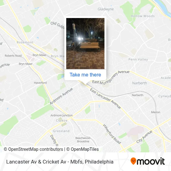 Lancaster Av & Cricket Av - Mbfs map