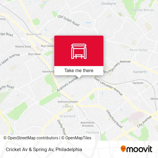Cricket Av & Spring Av map