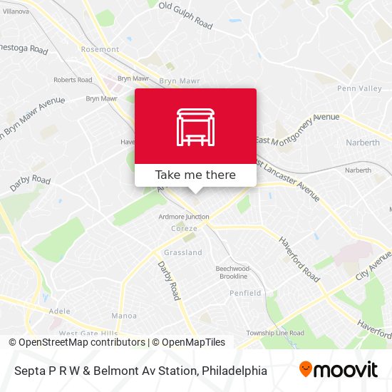 Mapa de Septa P R W & Belmont Av Station