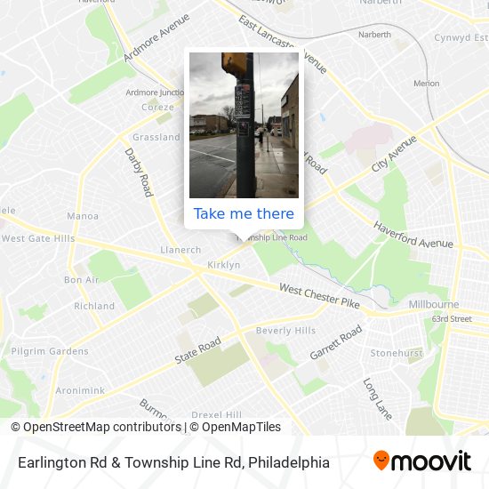 Earlington Rd & Township Line Rd map