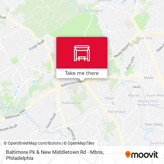 Baltimore Pk & New Middletown Rd - Mbns map