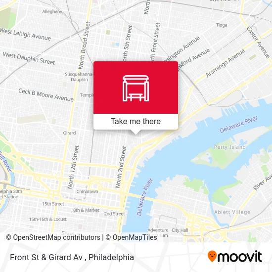 Front St & Girard Av map